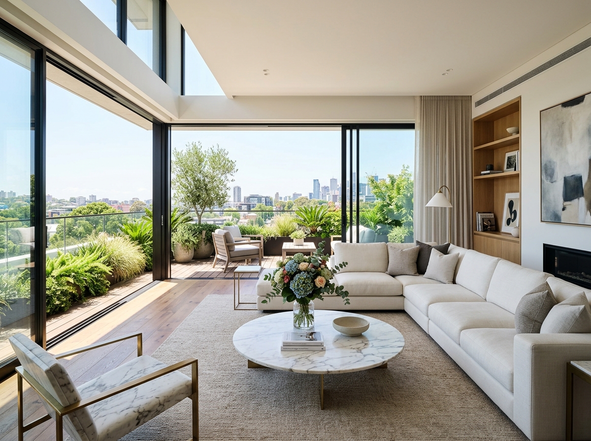SG Nakshatra Sunlit Living Room with Balcony